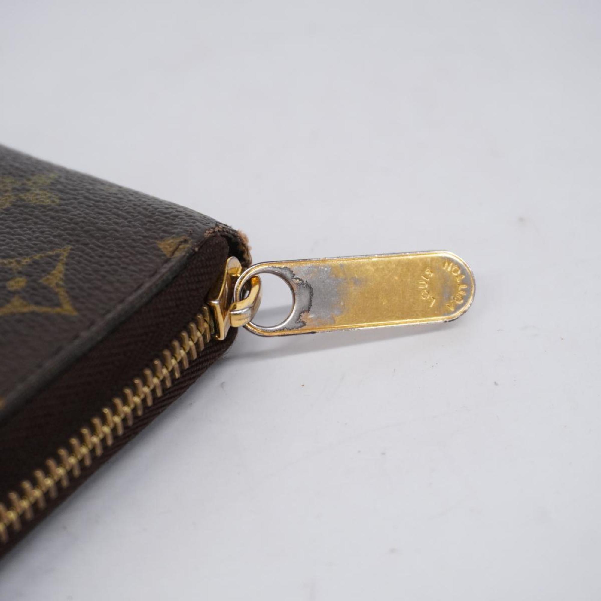 Louis Vuitton Long Wallet Monogram Zippy M60017 Brown Ladies