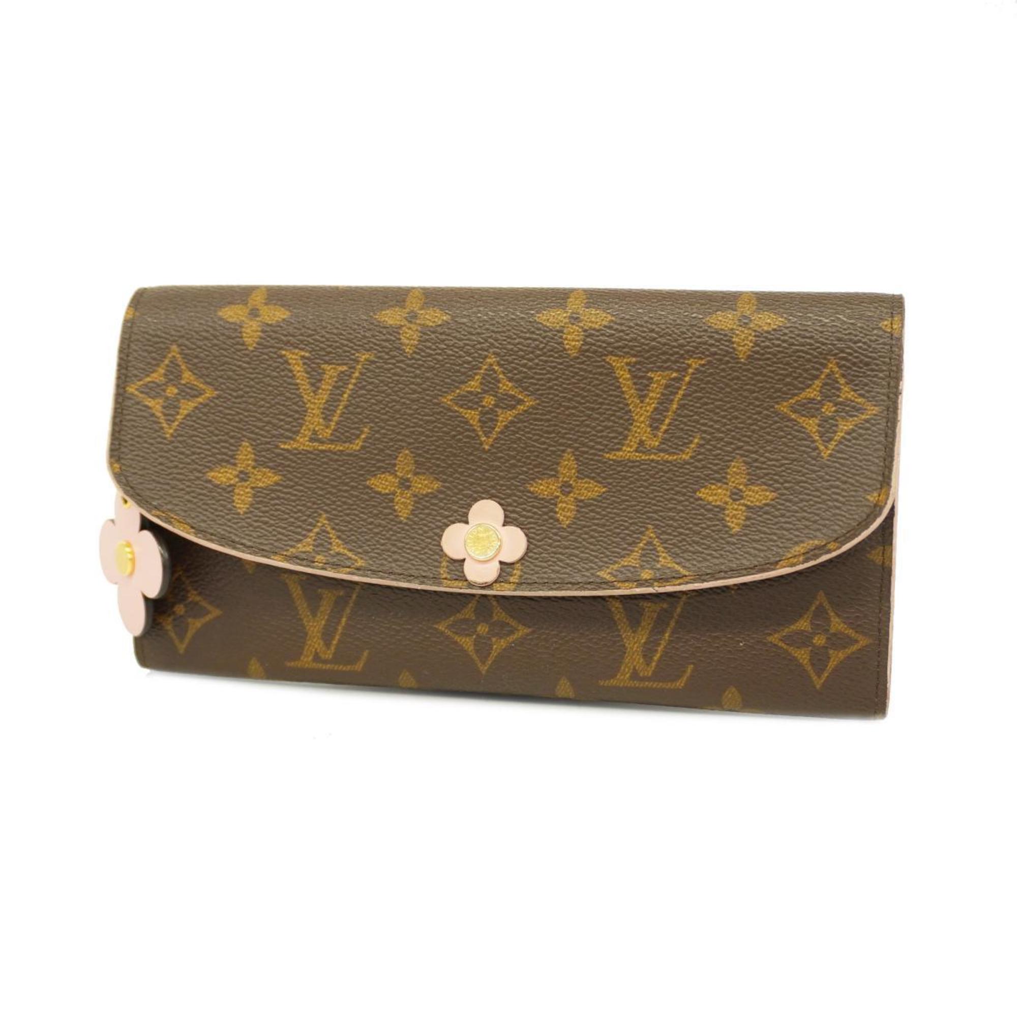 Louis Vuitton Long Wallet Monogram Portefeuille Emily M68313 Brown Ladies