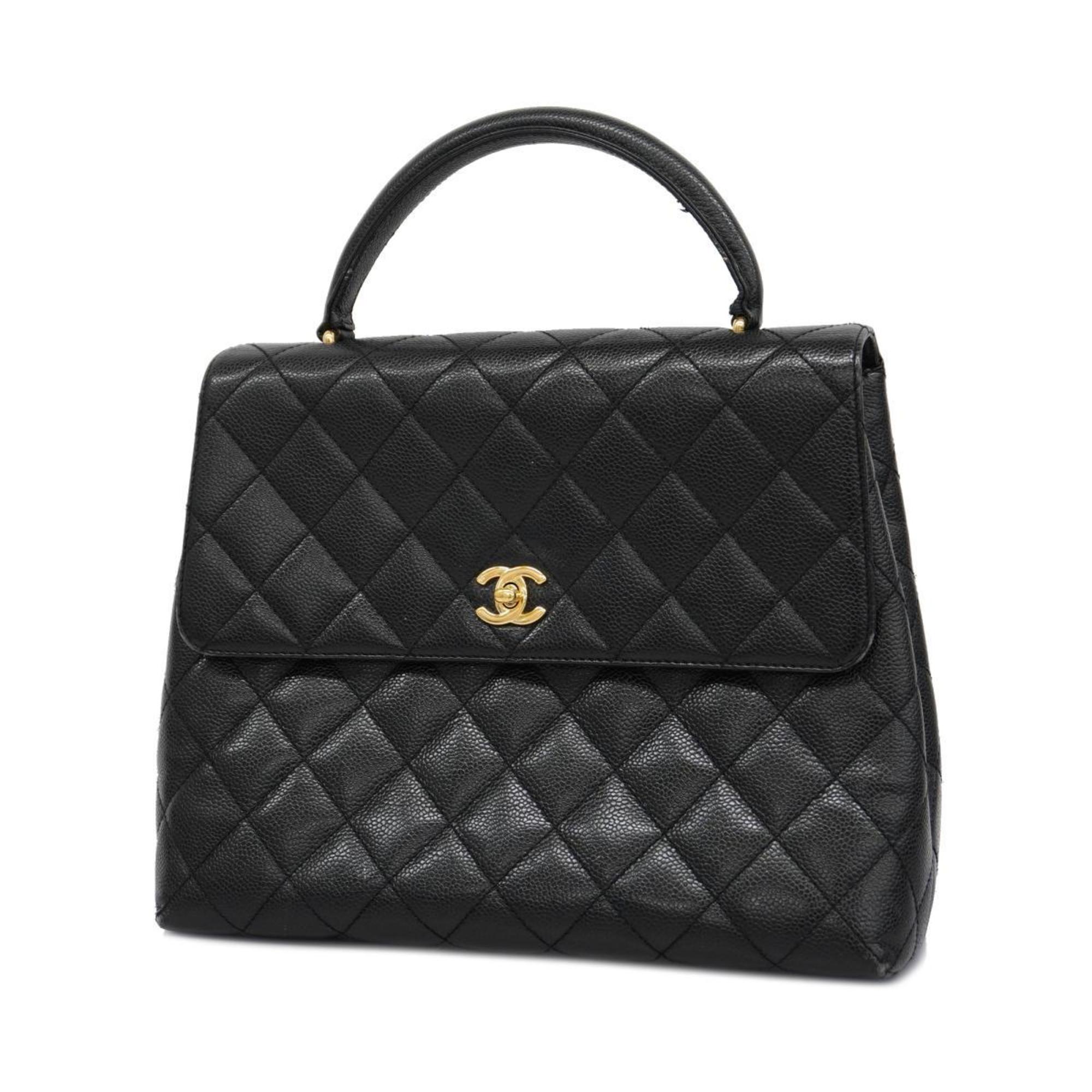 Chanel handbag Matelasse caviar skin black ladies