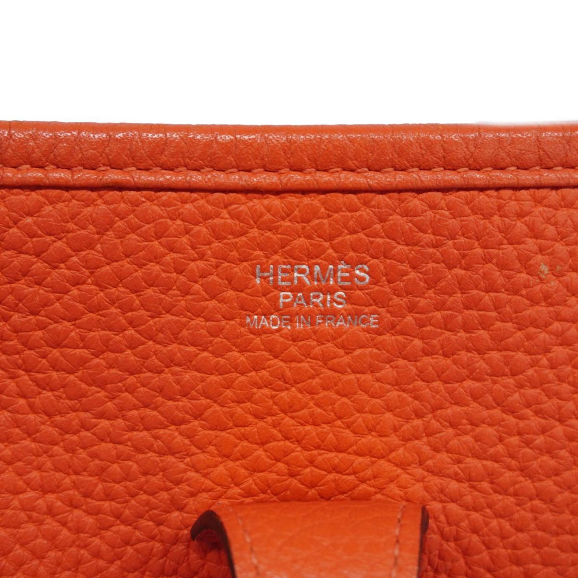 Hermes Shoulder Bag Evelyn 3PM Taurillon Clemence Rouge Pivoine Women's