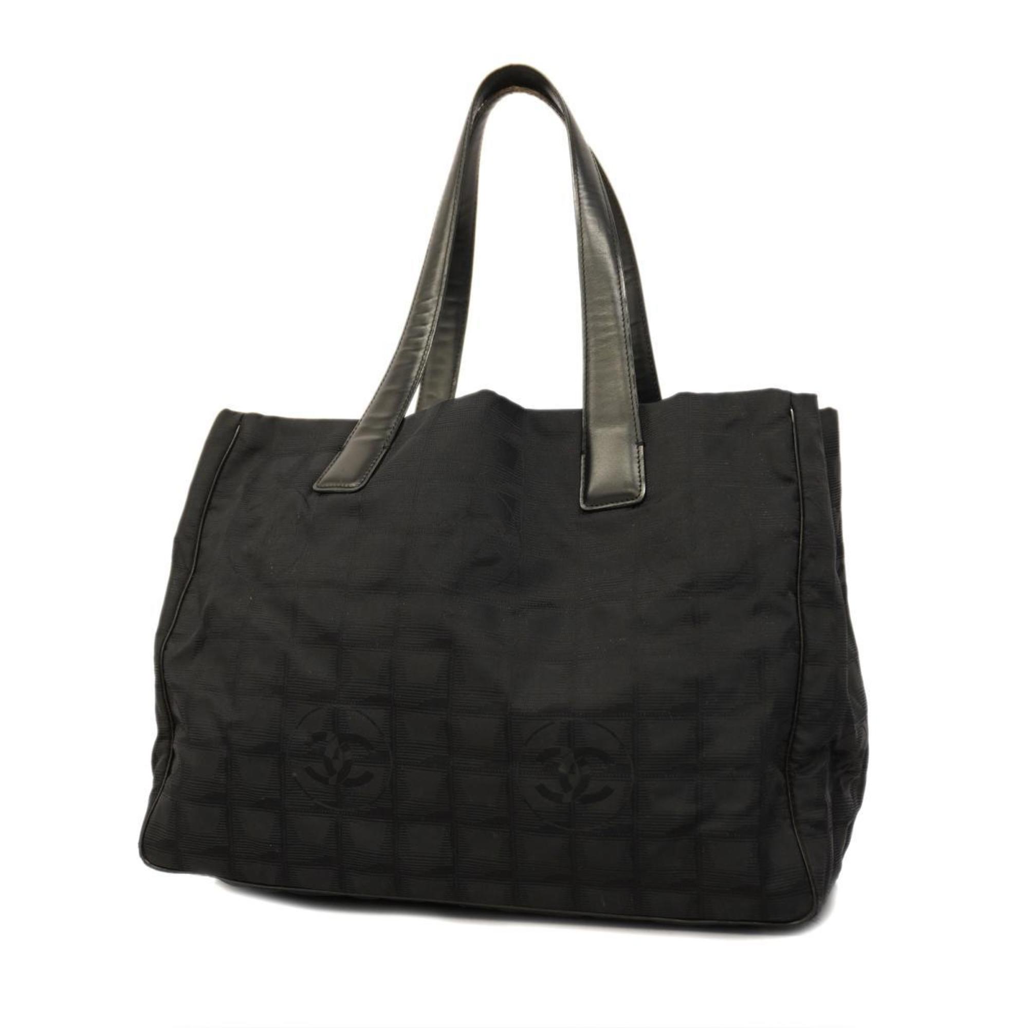 Chanel Tote Bag New Travel Nylon Black Women's