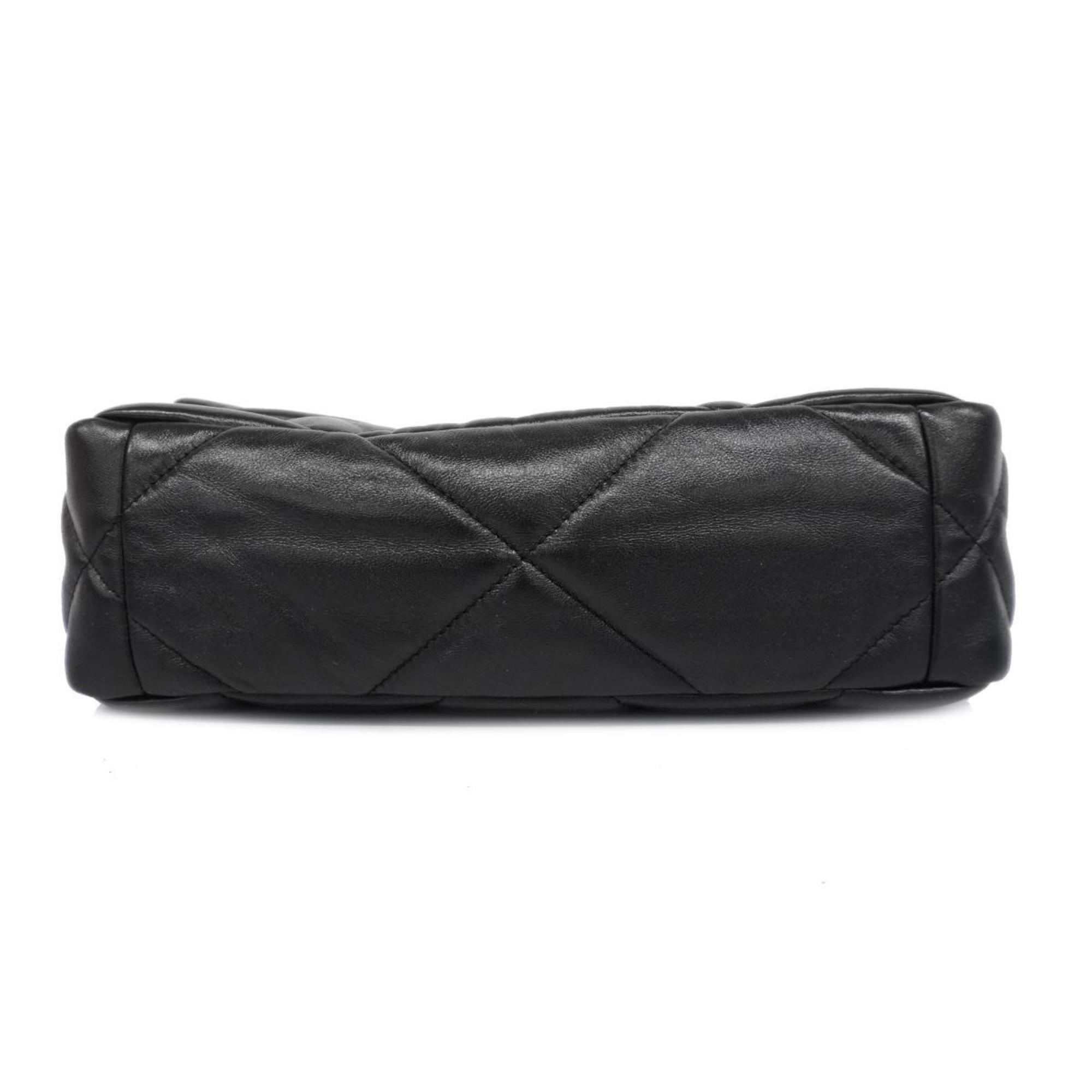 Chanel Handbag 19 Chain Shoulder Lambskin Black Women's