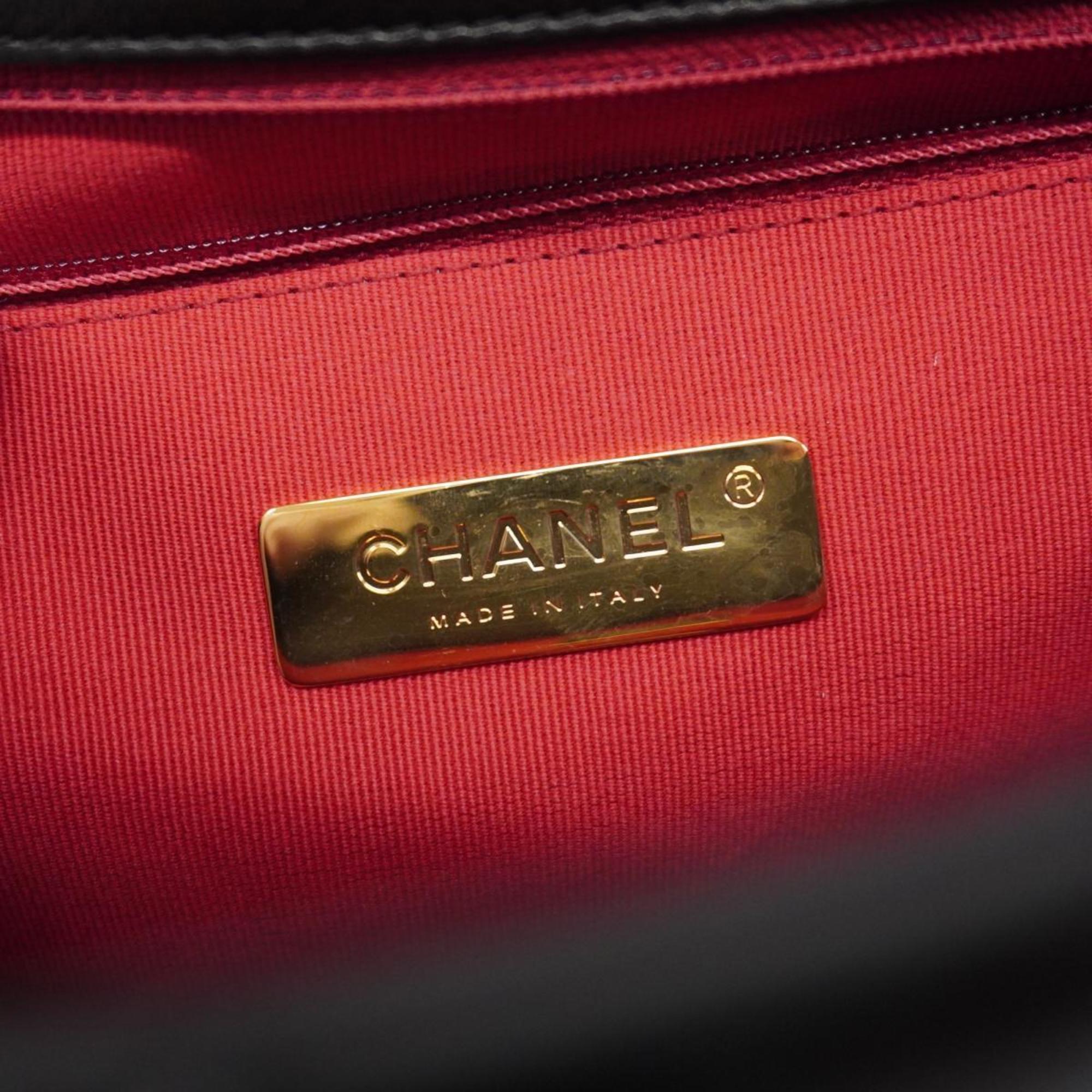 Chanel Handbag 19 Chain Shoulder Lambskin Black Women's