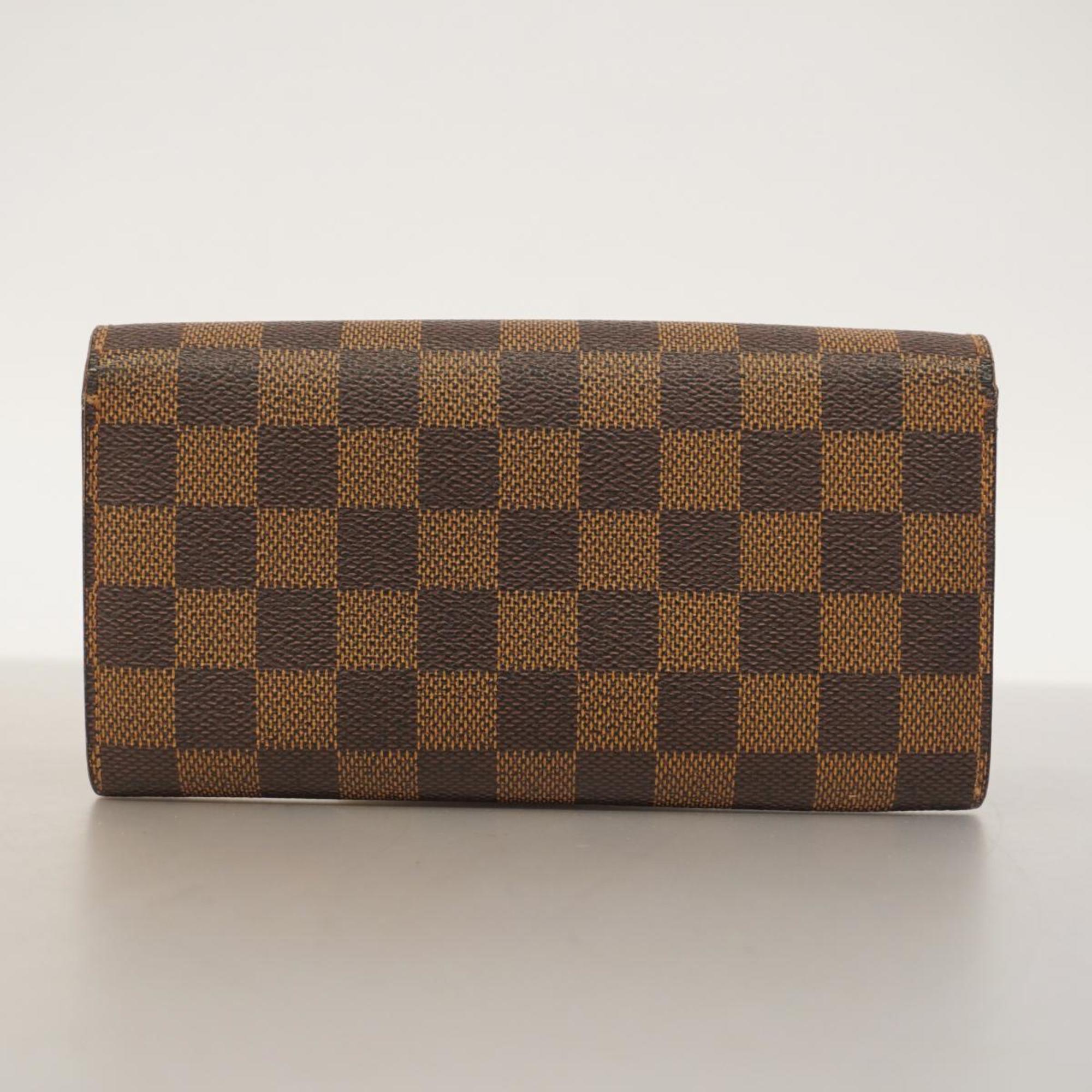 Louis Vuitton Long Wallet Damier Portefeuille Sarah N61734 Ebene Ladies