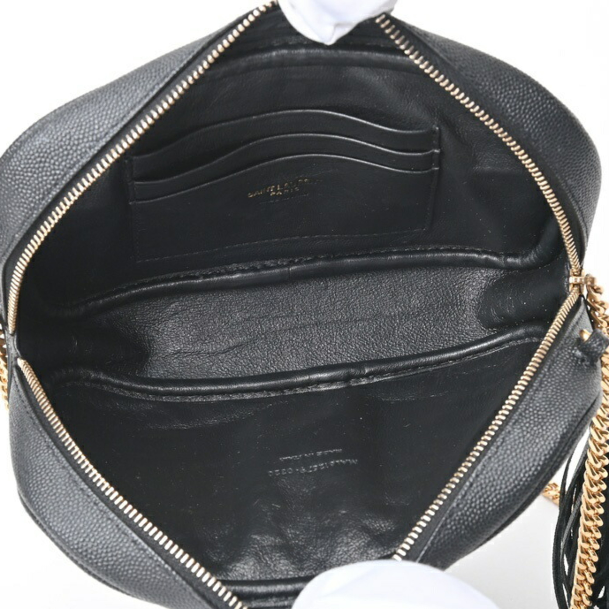 Saint Laurent Lou Bag Chain Shoulder 612579 Quilted Leather Black S-155937
