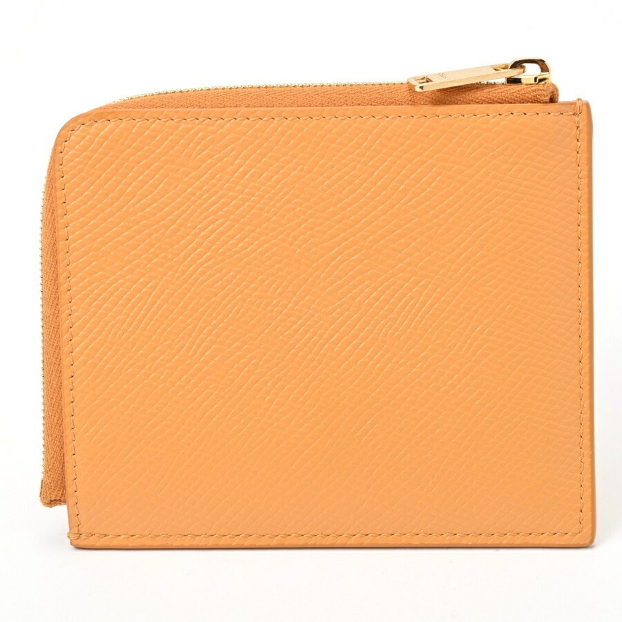 CELINE L-shaped coin purse with card holder 10D88 Leather Orange Pink S-155820