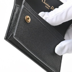 Dior Saddle Bloom Card Holder Case Leather Black S-155786