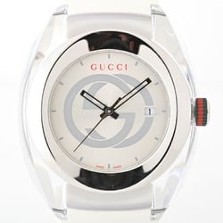 GUCCI SYNC YA137102A Quartz Interlocking G Watch Silver Dial B-155883