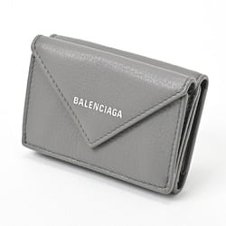 BALENCIAGA Paper Wallet 391446 Smooth Calfskin Grey E-155857