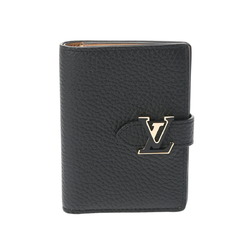 LOUIS VUITTON LV Vertical Wallet Compact Black M81561 Women's Taurillon Leather Bi-fold