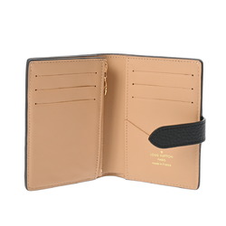 LOUIS VUITTON LV Vertical Wallet Compact Black M81561 Women's Taurillon Leather Bi-fold