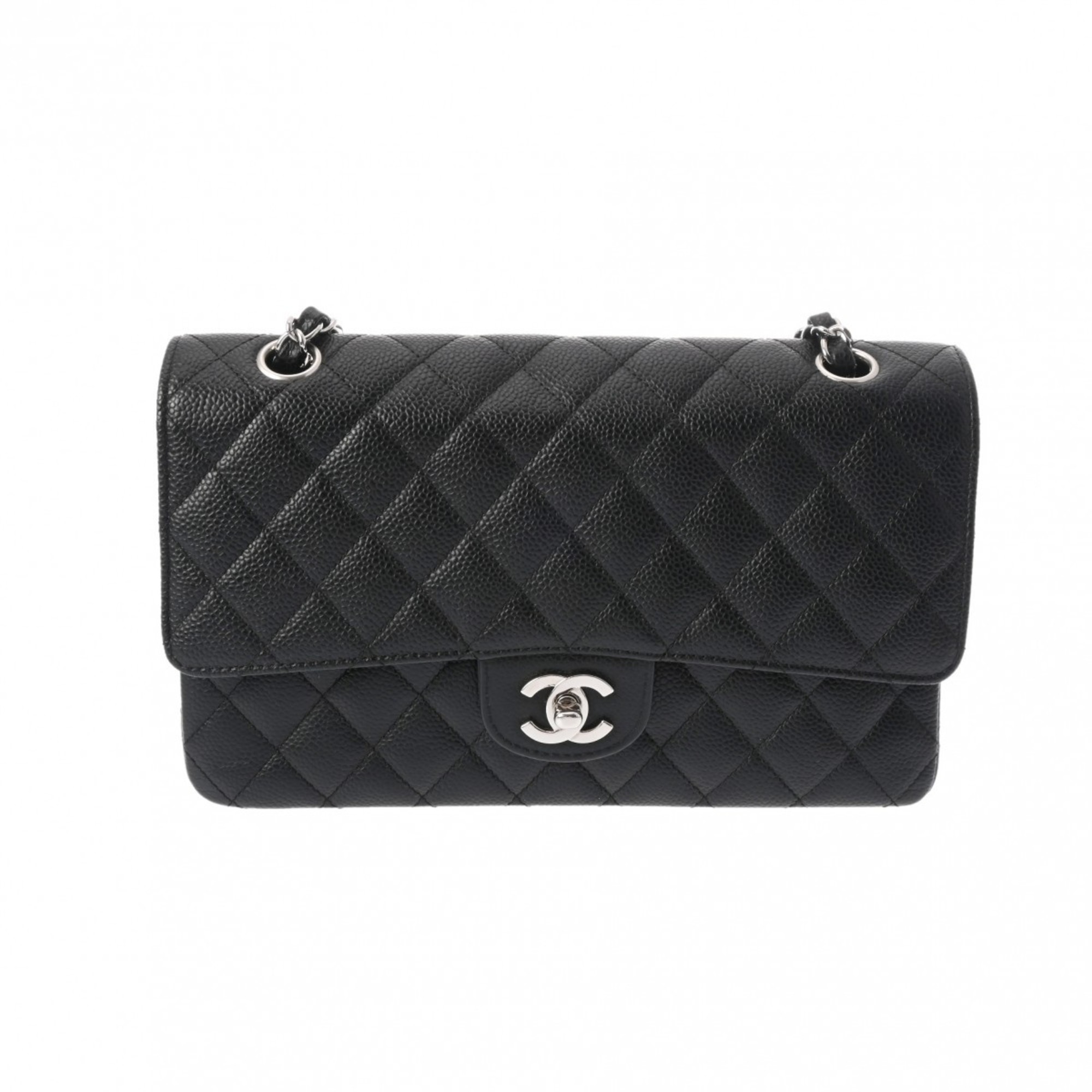 CHANEL Chanel Matelasse Chain Shoulder Bag 25cm Black A01112 Women's Caviar Skin