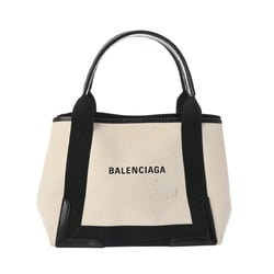 BALENCIAGA Navy Cabas XS Natural/Black 339933 Women's Canvas Handbag