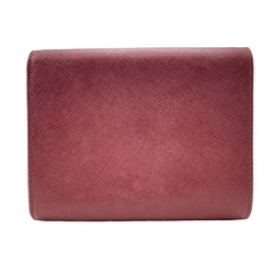 PRADA M170A Saffiano Tri-fold Wallet Red Women's Z0006963