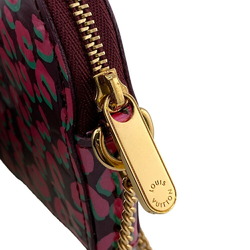 LOUIS VUITTON M91474 Portemonnais Coeur Vernis Leopard Coin Case Wine Red Women's Z0006973