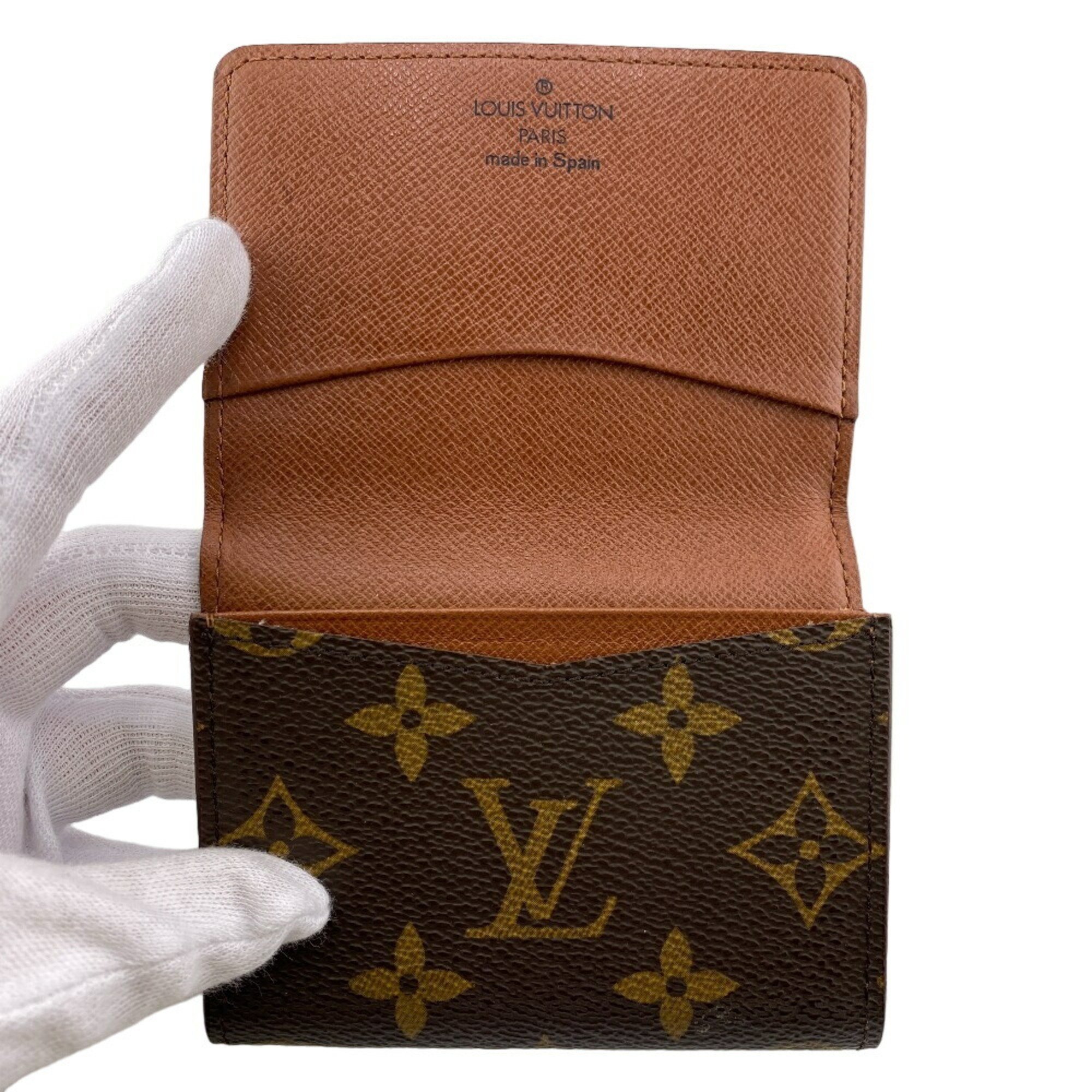 LOUIS VUITTON M62920 Envelope Carte de Visite Monogram Business Card Holder Brown Unisex Z0006921