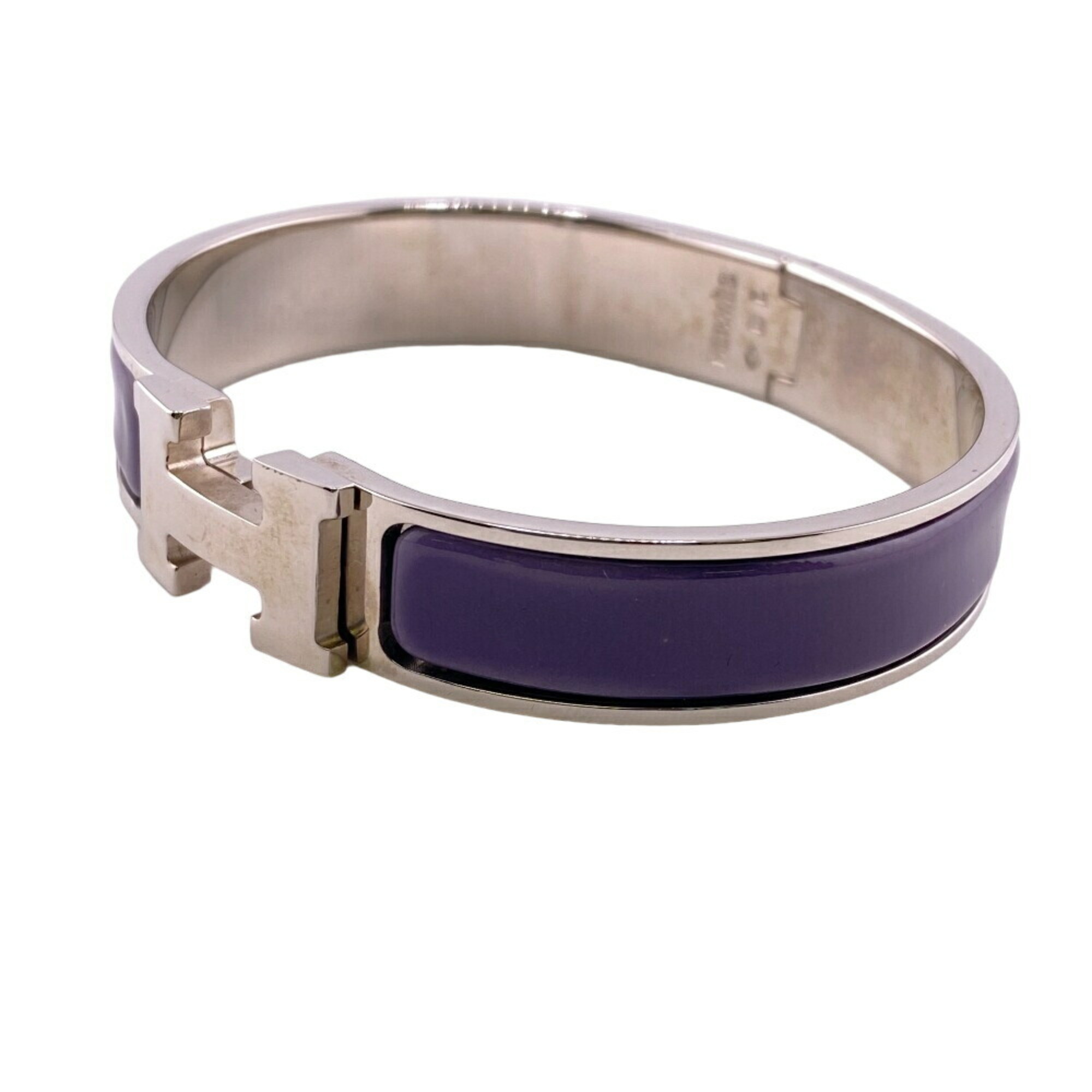 HERMES Fan Bangle Click H Purple Women's Z0006978