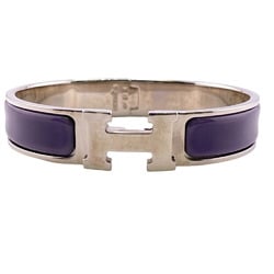 HERMES Fan Bangle Click H Purple Women's Z0006978