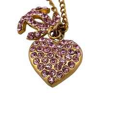 CHANEL Chanel Heart 02P Coco Mark Necklace Gold Women's Z0006975
