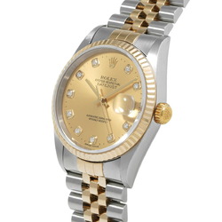 ROLEX Rolex Datejust 10P Diamond 16233G Men's YG/SS Watch Automatic Champagne Dial