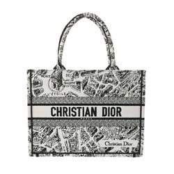 CHRISTIAN DIOR Christian Dior Book Tote Medium Black/White M1296ZOMP Women's Paris Signature Canvas Handbag