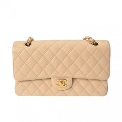 CHANEL Chanel Matelasse Chain Shoulder 25cm Beige A01112 Women's Caviar Skin Bag