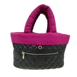 CHANEL Coco Cocoon Reversible Cotton Jersey Matelasse Tote Bag Black Women's Z0007138
