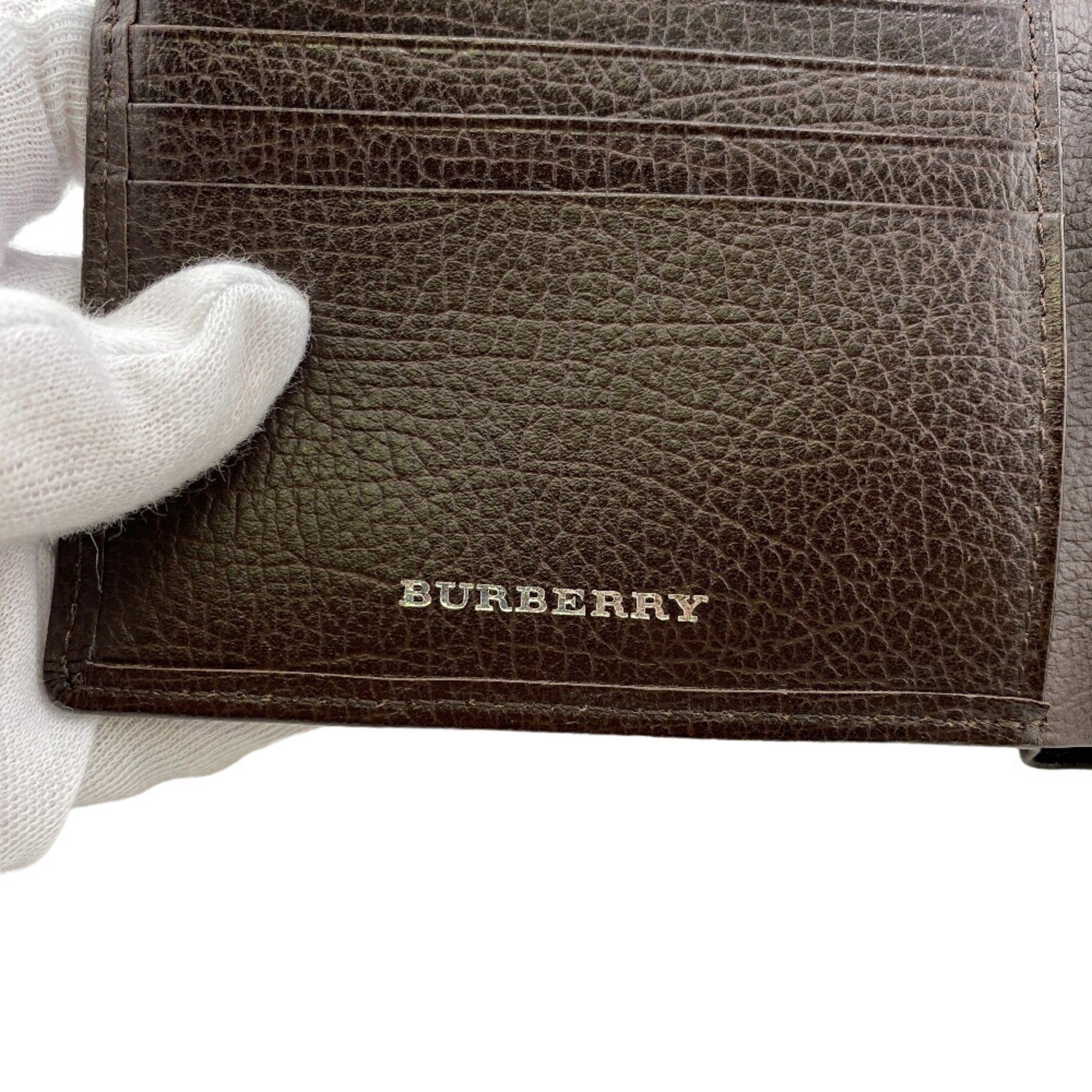 BURBERRY Embossed Nova Check Bi-fold Wallet Brown Men's Z0006957