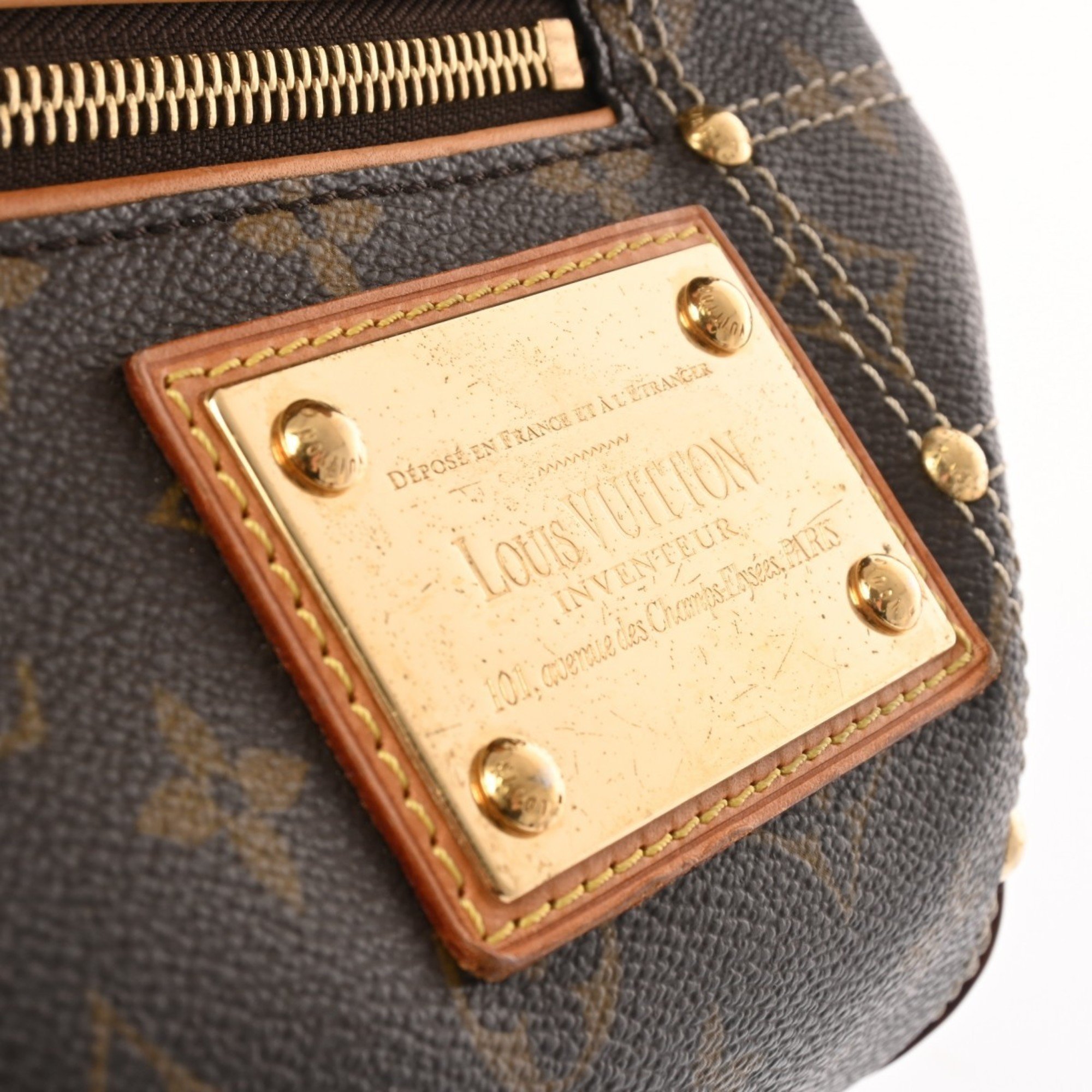 LOUIS VUITTON Louis Vuitton Monogram Rivet Brown M40140 Women's Canvas Handbag