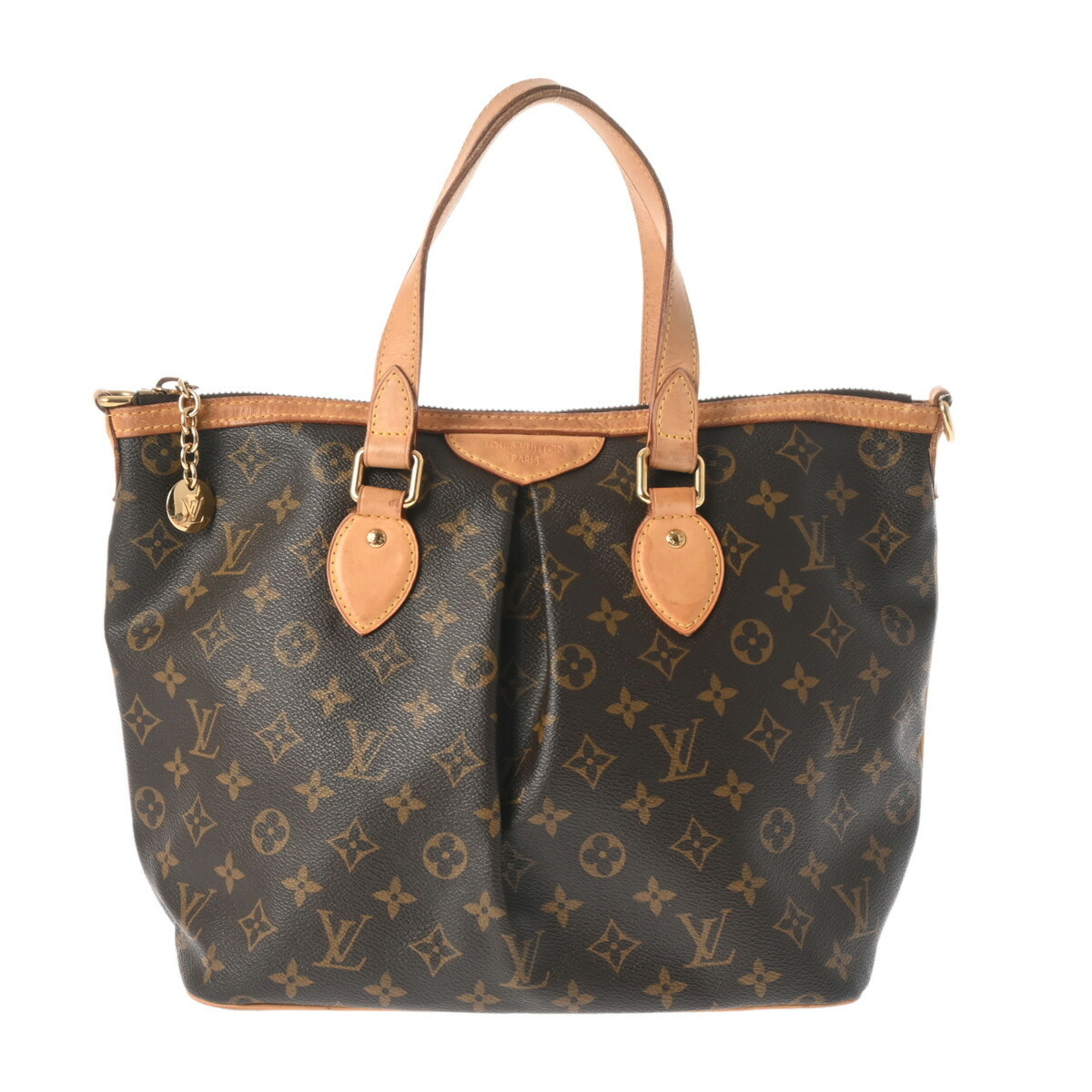 LOUIS VUITTON Monogram Palermo PM Brown M40145 Women's Canvas Handbag