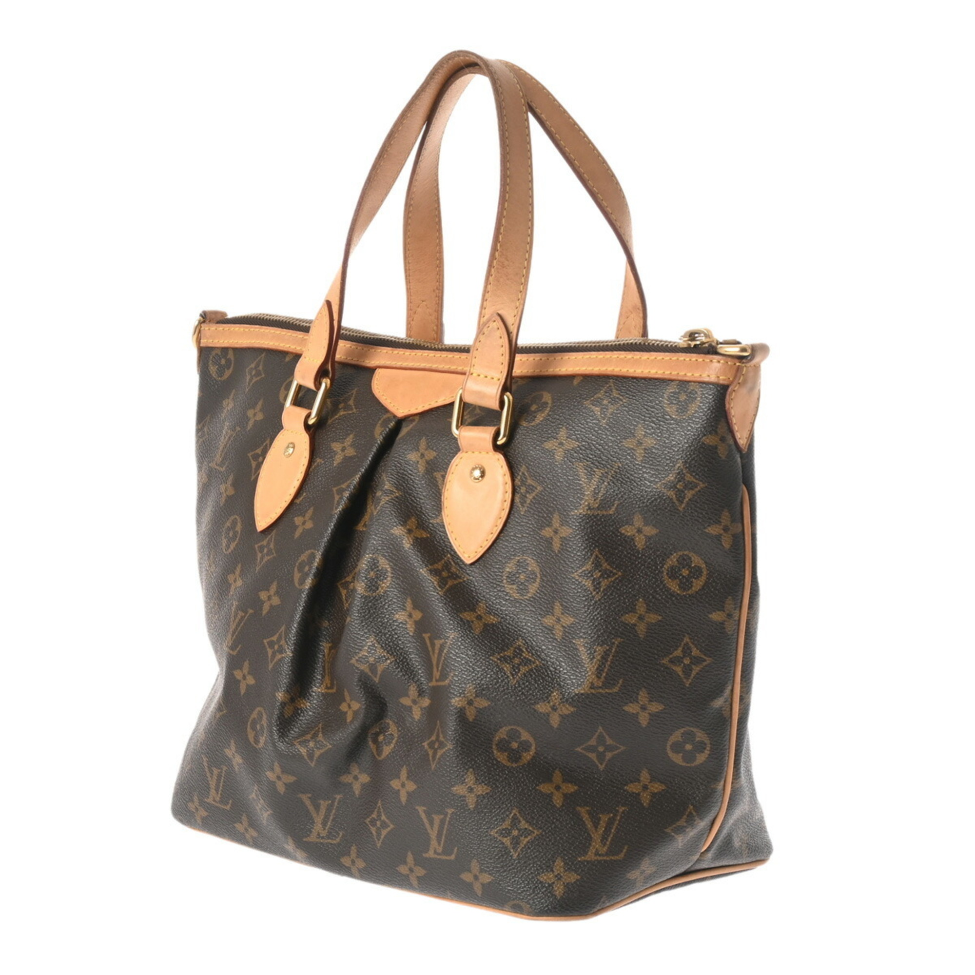 LOUIS VUITTON Monogram Palermo PM Brown M40145 Women's Canvas Handbag