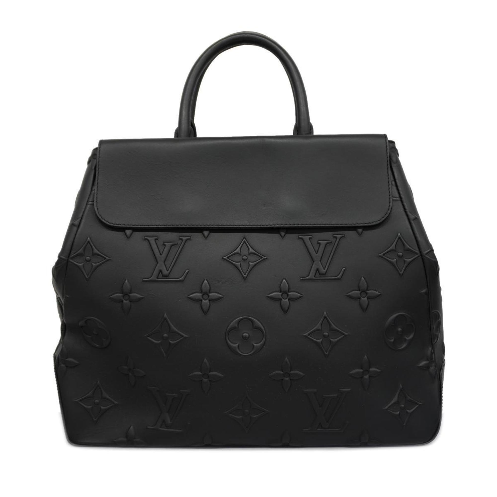 Louis Vuitton Handbag Monogram Seal Steamer Tote M58710 Black Men's