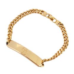 Christian Dior Bracelet CD Plate GP Plated Gold Women's