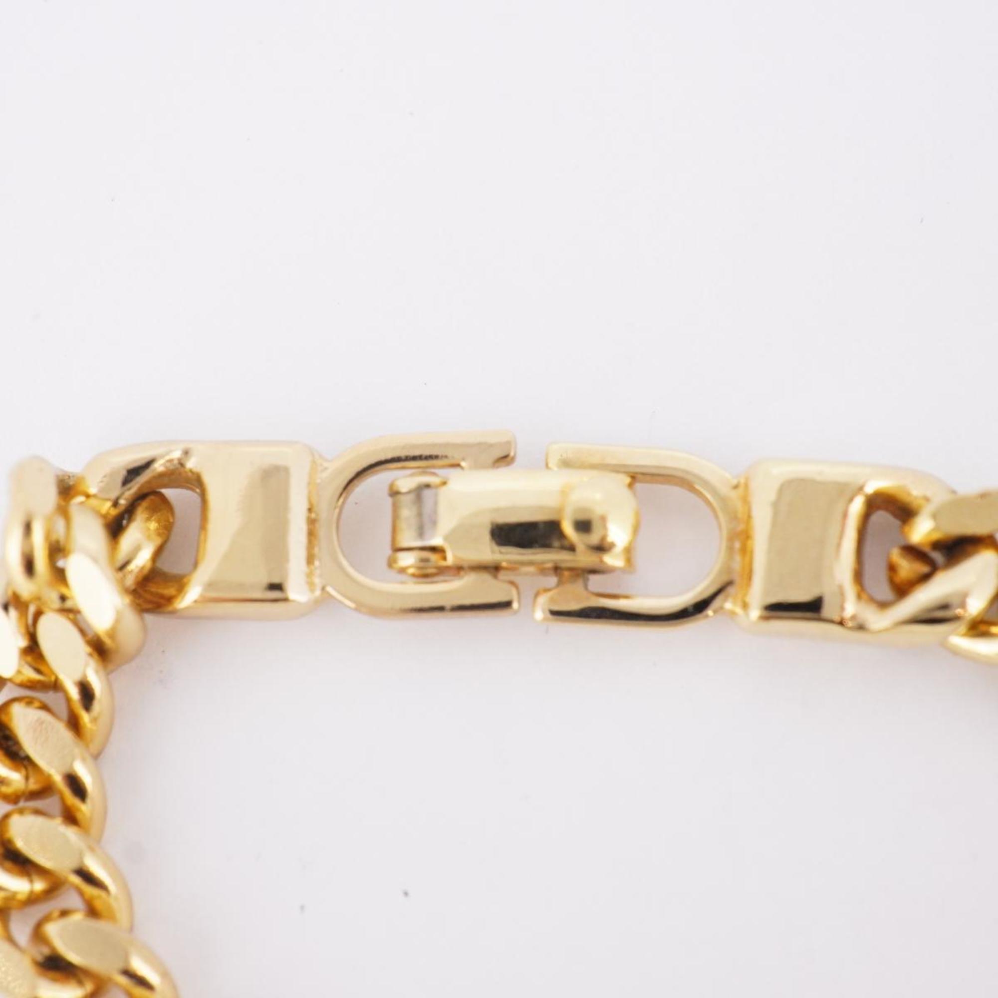 Christian Dior Bracelet CD Plate GP Plated Gold Women's