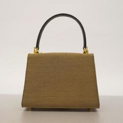 Fendi handbag nylon canvas leather khaki ladies