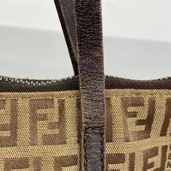 Fendi Zucchino Tote Bag Nylon Canvas Brown Women's