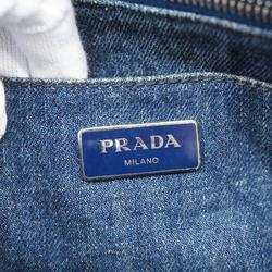 Prada handbag canapa denim blue ladies