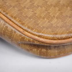 Celine Shoulder Bag Macadam Leather Beige Women's