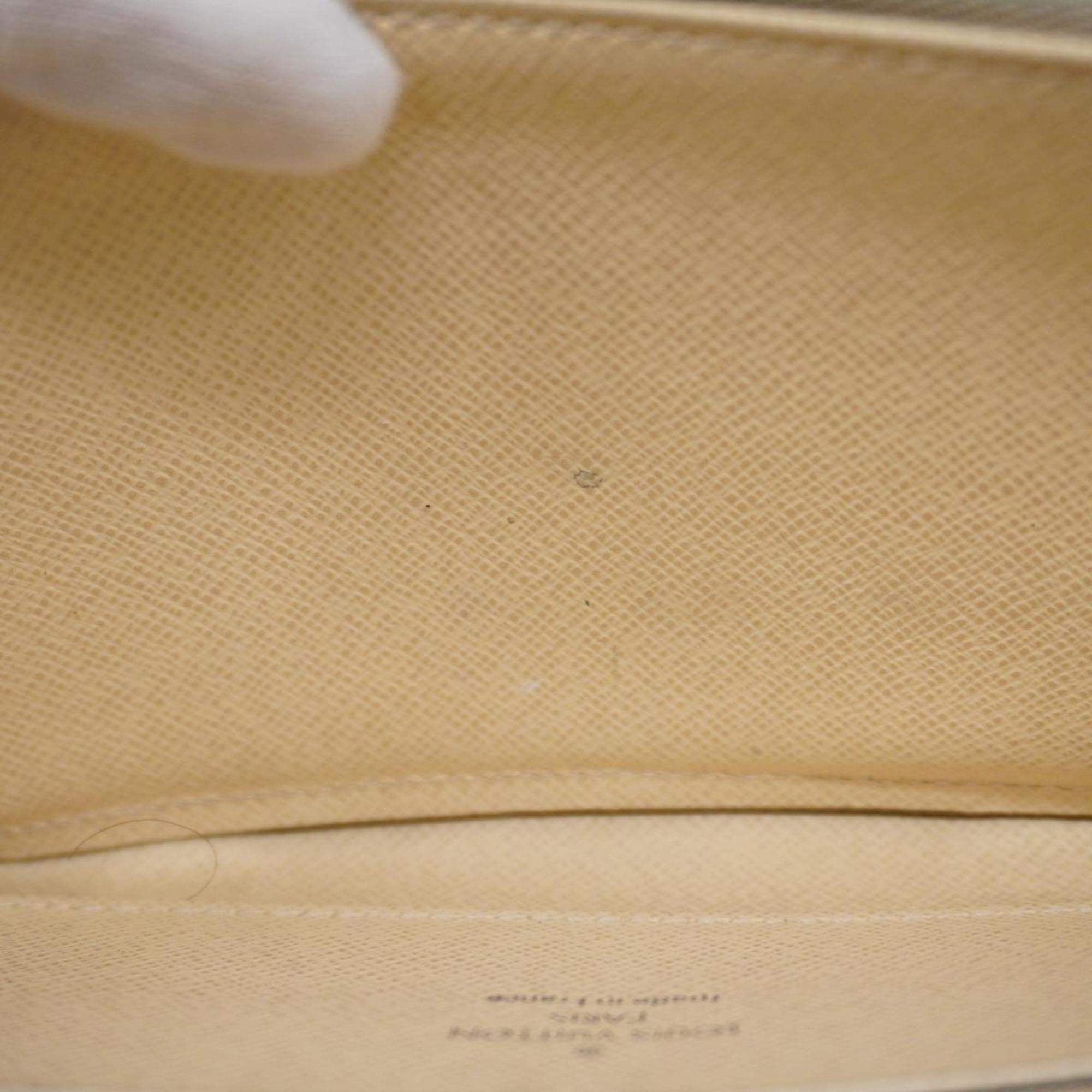 Louis Vuitton Long Wallet Damier Azur Zippy N60019 White Men's Women's