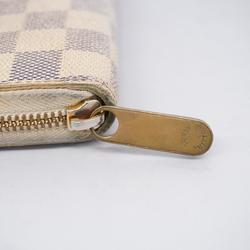 Louis Vuitton Long Wallet Damier Azur Zippy N60019 White Men's Women's