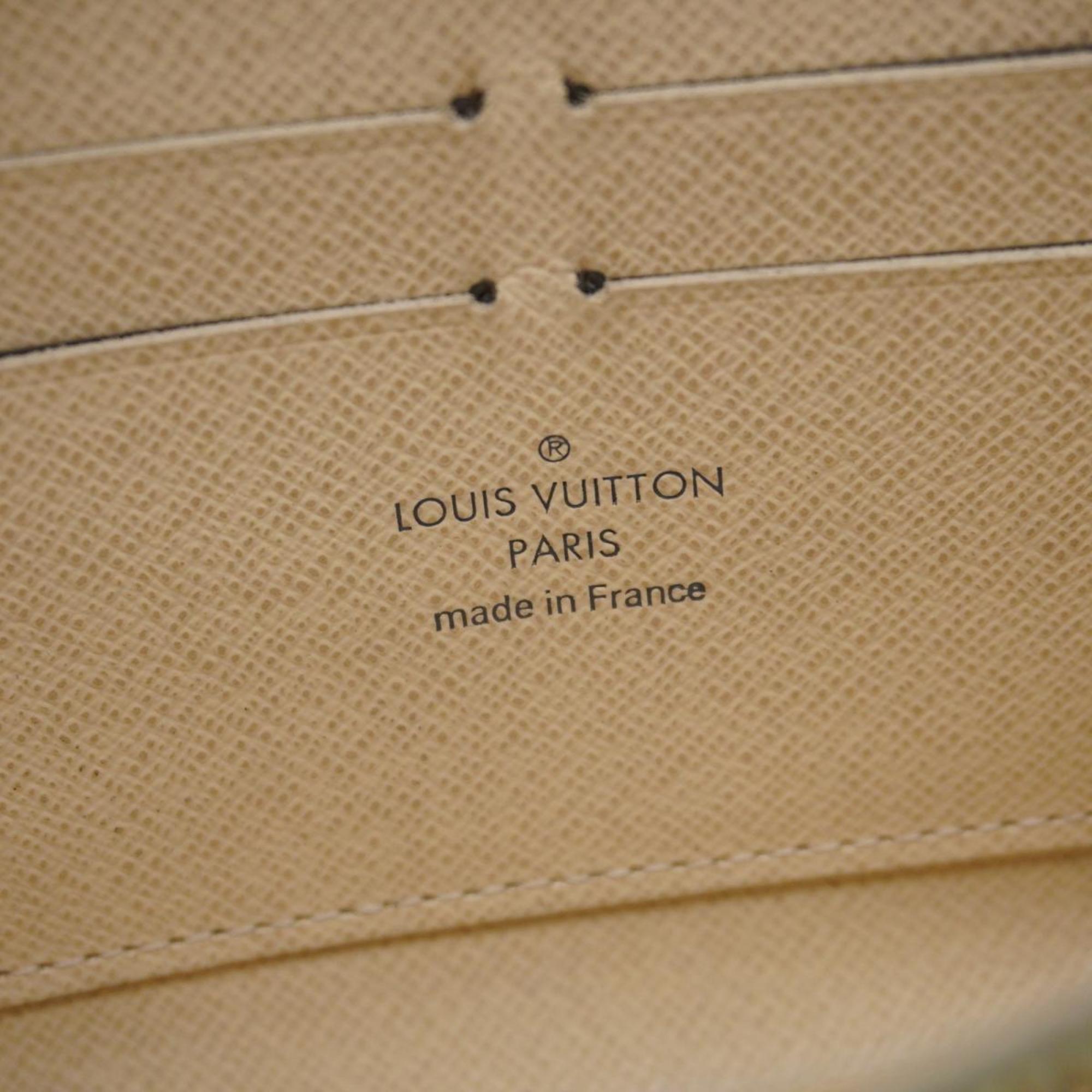 Louis Vuitton Long Wallet Damier Azur Zippy N60019 White Men's Women's