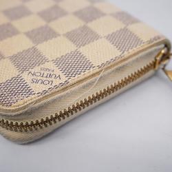 Louis Vuitton Long Wallet Damier Azur Zippy N60019 White Men's Women's