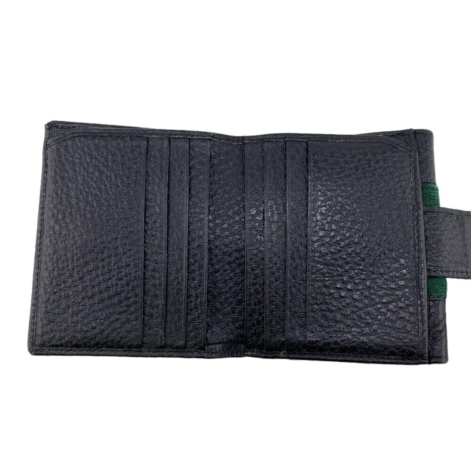 GUCCI 131865 Shelly Bi-fold Wallet Black Women's Z0006959