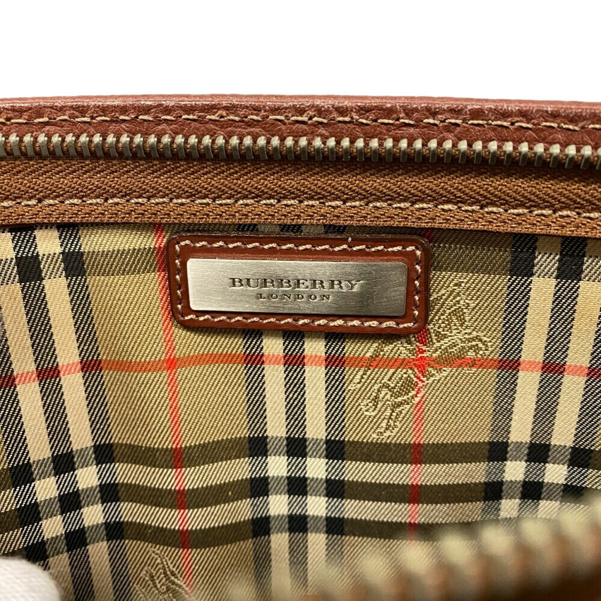 BURBERRY Burberry Clutch Bag Embossed Carriage Second Brown Men's Z0006925