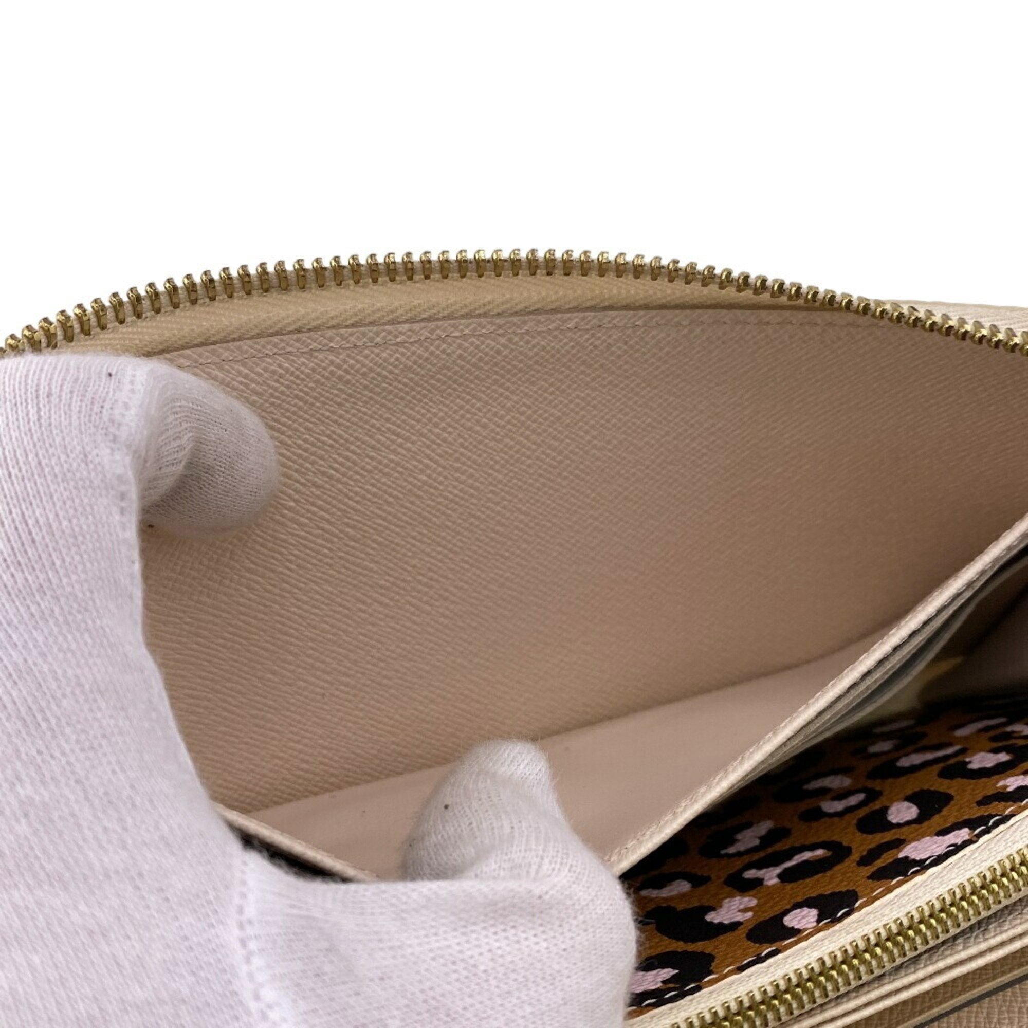 LOUIS VUITTON M80676 Zippy Wallet Wild at Heart Long White Women's Z0006955