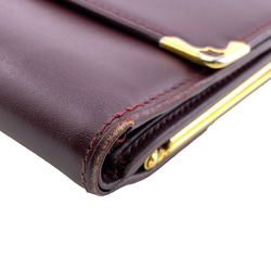 CARTIER Tri-fold wallet wine red unisex Z0006966