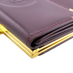 CARTIER Tri-fold wallet wine red unisex Z0006966