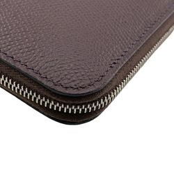 HERMES Azap Compact 2023 Silkin Epsom Coin Case Brown Unisex Z0006989