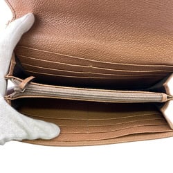 GUCCI 323396 Flap coin purse long wallet GG canvas beige women's Z0006974