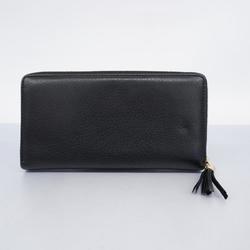 Gucci Long Wallet Soho 282413 Leather Black Champagne Women's